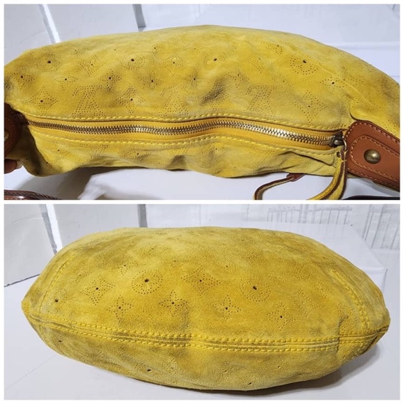 Authentic Louis Vuitton Monogram Suede Onatah GM Shoulder Bag Yellow - Picture 15 of 16
